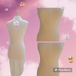 Y2K Ivory Laser Cut Out Party Dress Medium